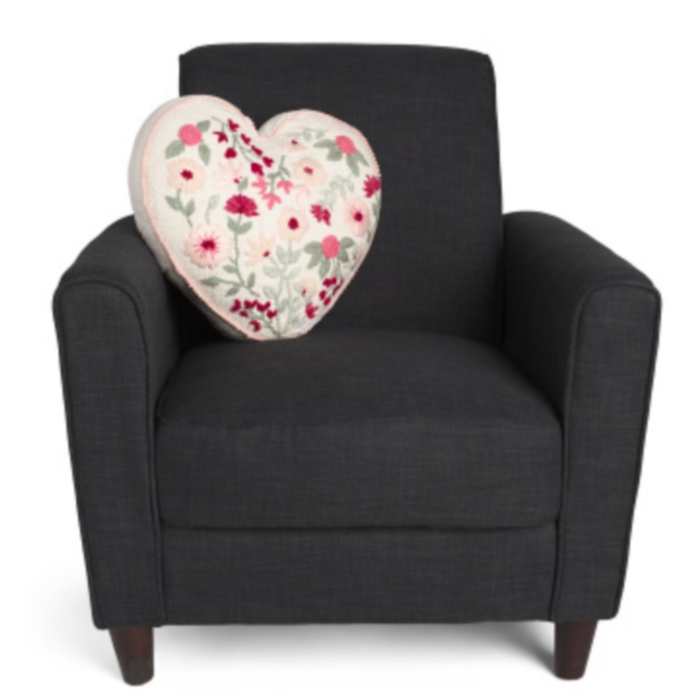 London Kaye Floral Heart Shaped Pillow
